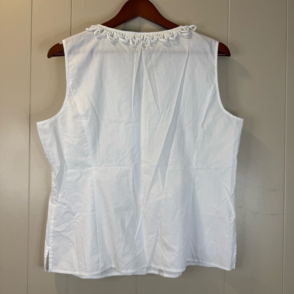 Talbots White Tank Top Women’s Size 14 Casual Vacation Summer Stretch - Picture 4 of 7
